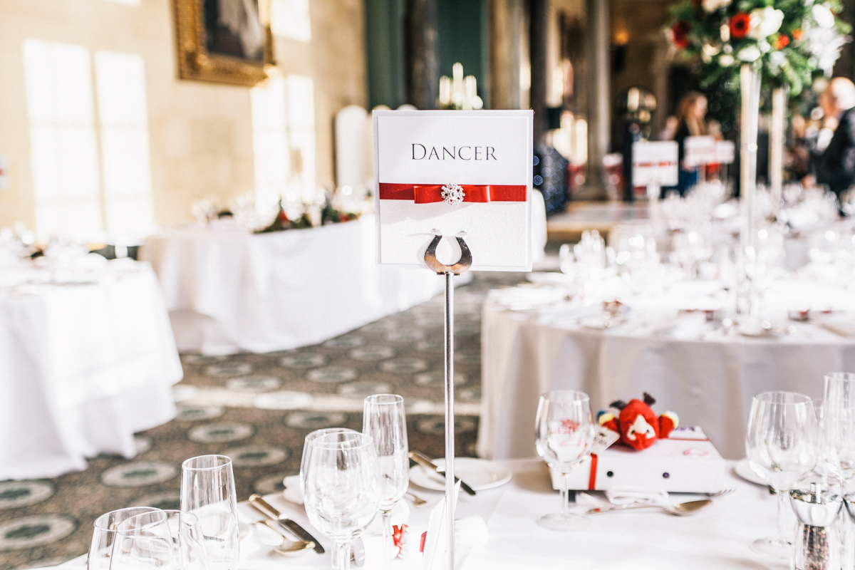 christmas winter wedding table details