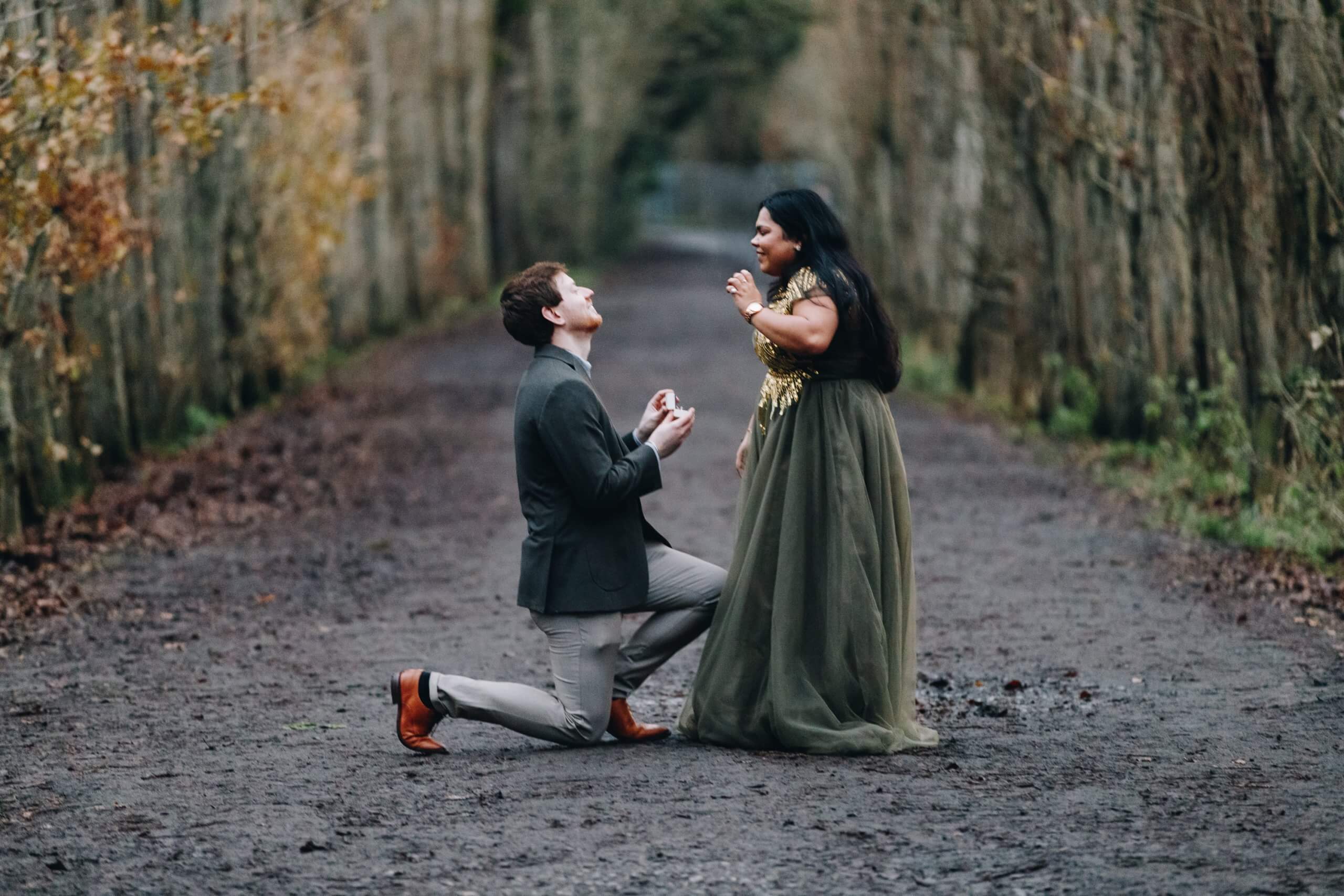 Romantic proposal location at Fletcher Moss Botanical Gardens Manchester