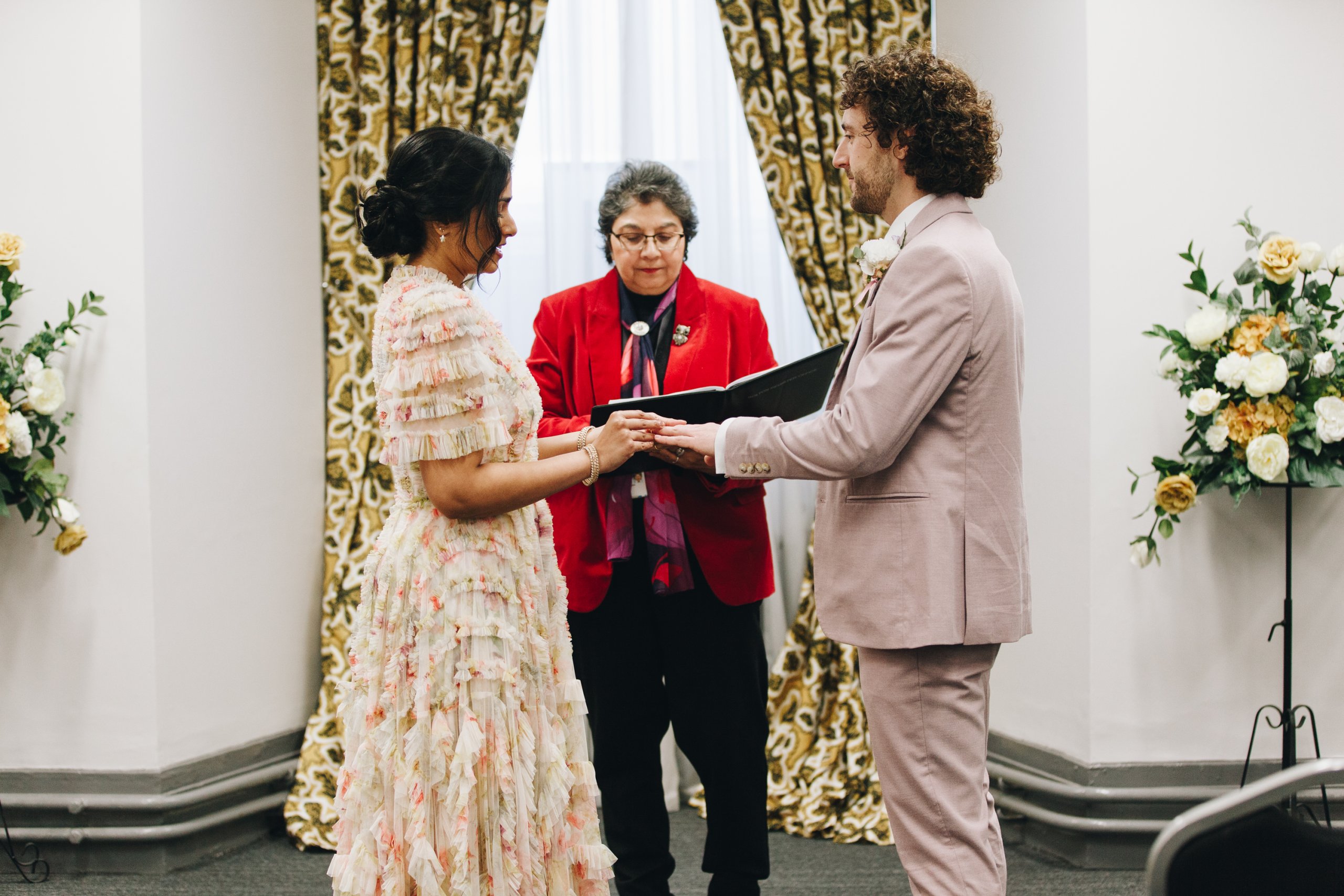 Intimate civil wedding ceremony at Albert Rooms Bolton captured by Bolton wedding photographer