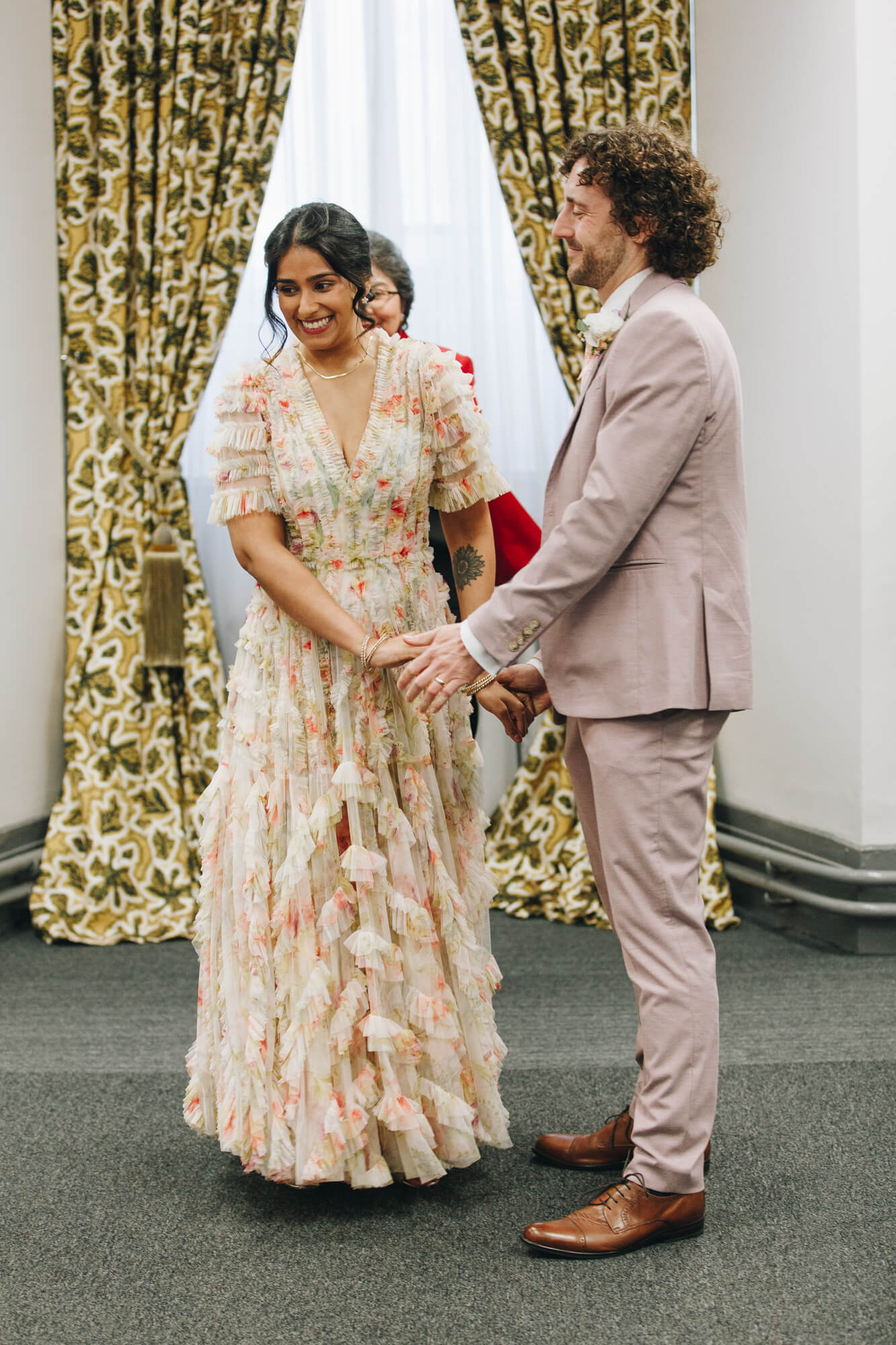 Small wedding ceremony setup at Albert Rooms Bolton with natural light