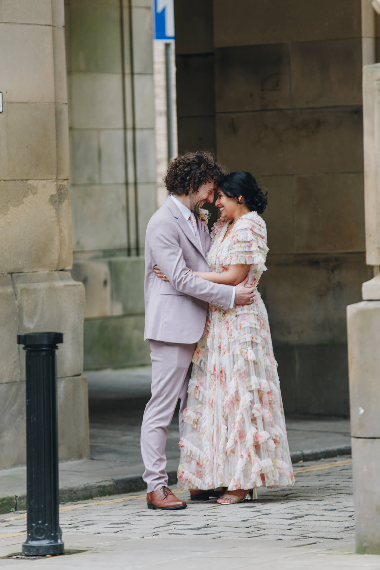 Natural couple moments around Bolton Town Hall Greater Manchester wedding photography