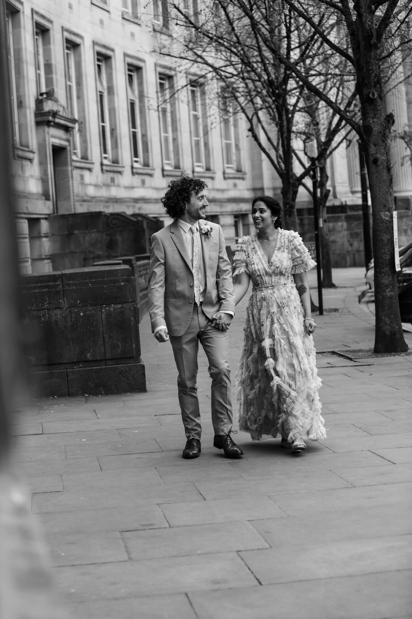 Urban wedding photography around Bolton Town Hall Greater Manchester