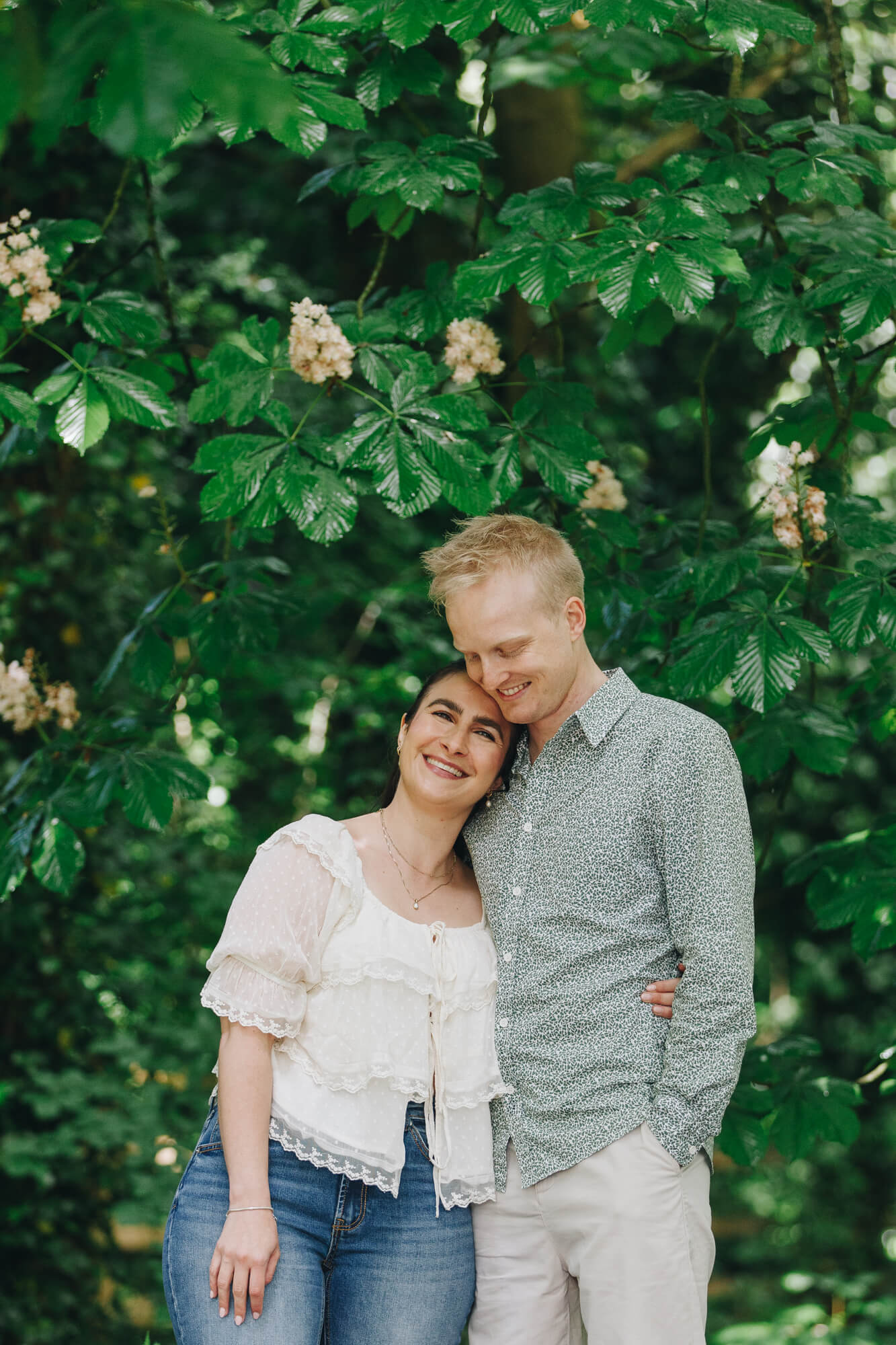 Relaxed pre-wedding family photography Manchester session in nature