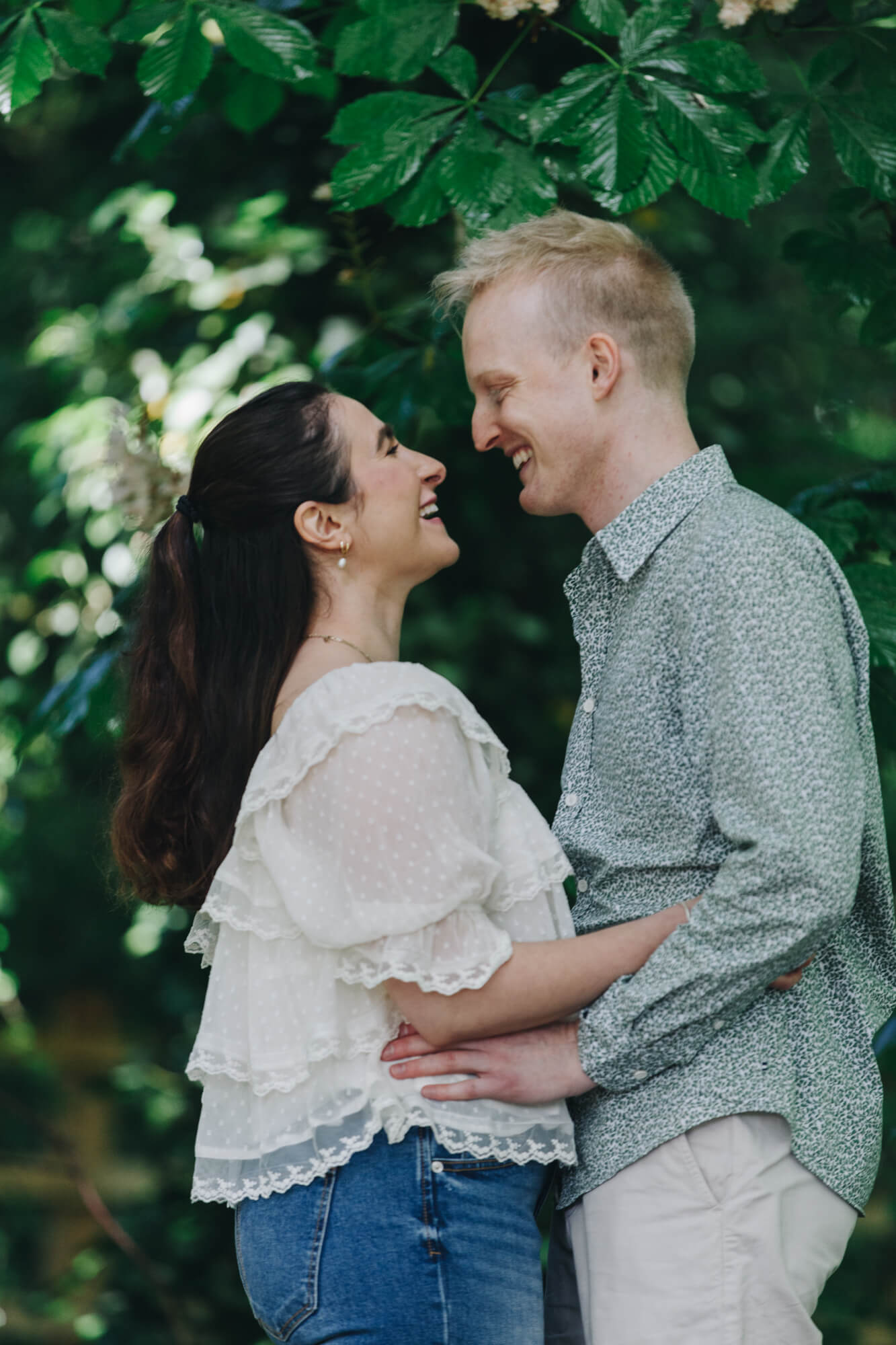 Relaxed pre-wedding family photography Manchester session in nature