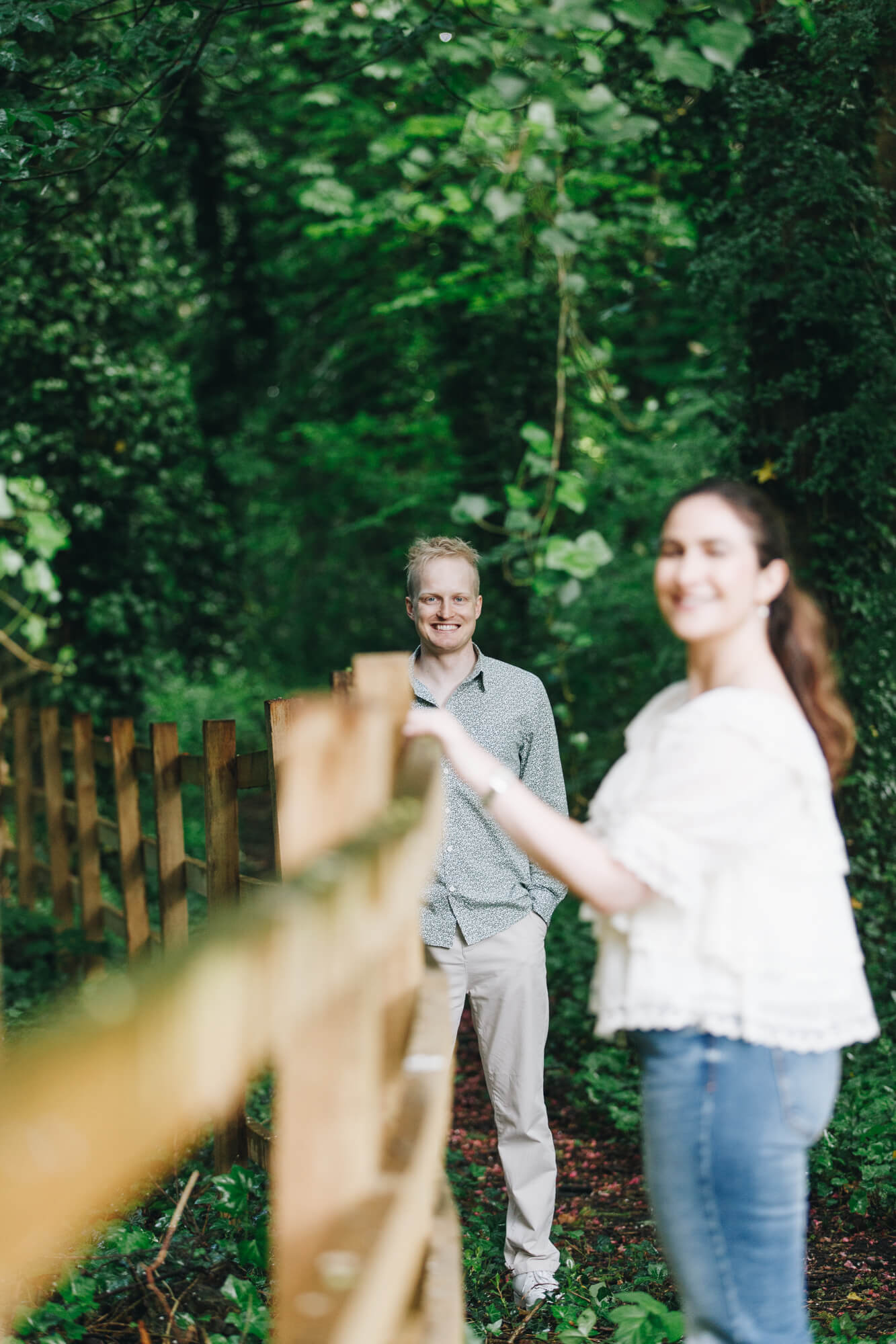 Candid family photography Manchester with young family in the woods