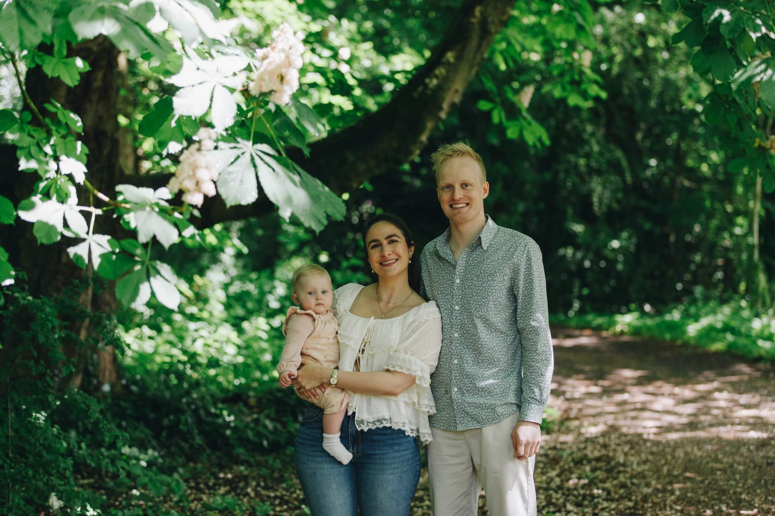 Family photography Manchester featuring relaxed woodland family photos