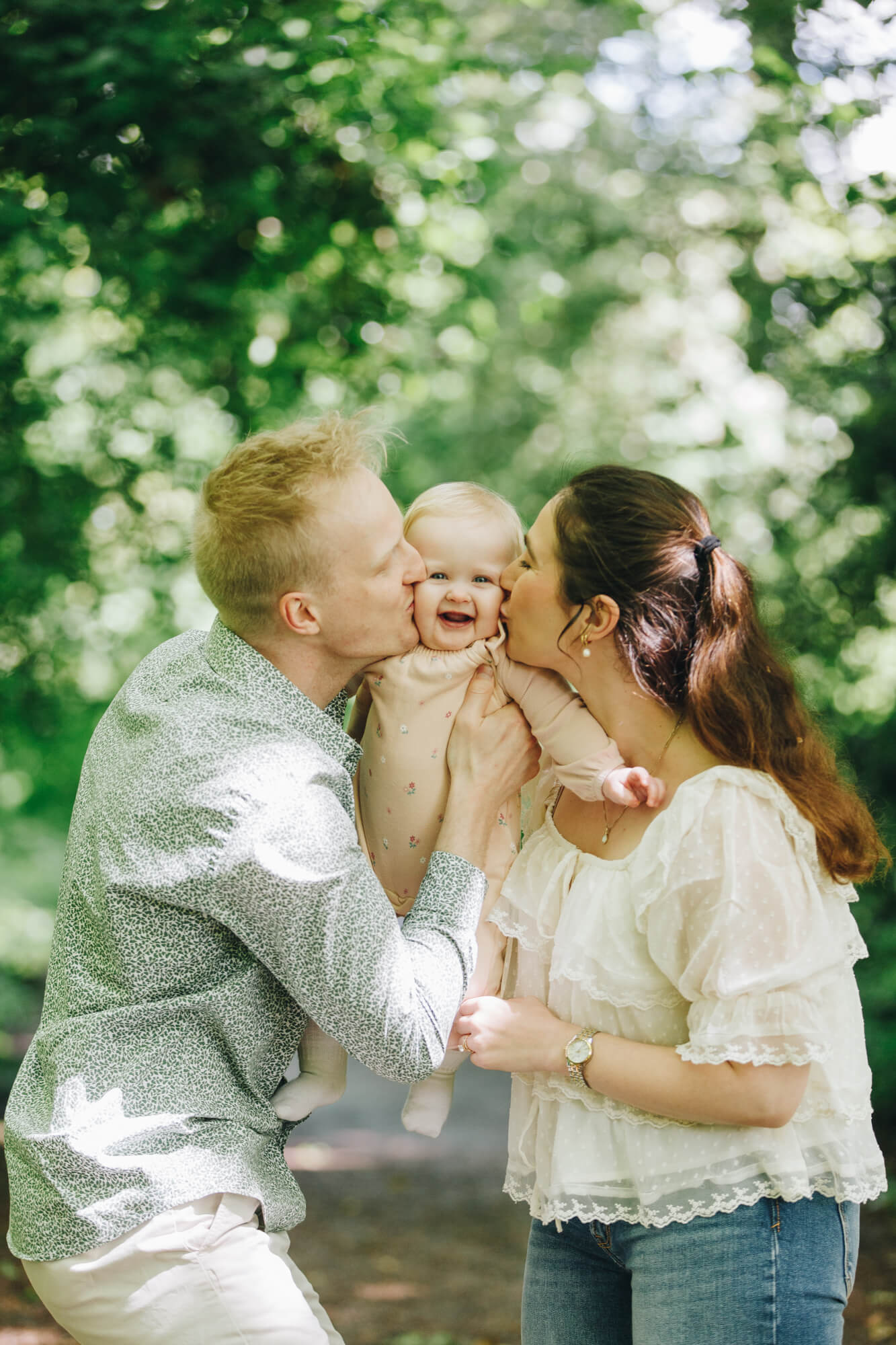 Family photography Manchester session at Worsley Woods with couple and baby