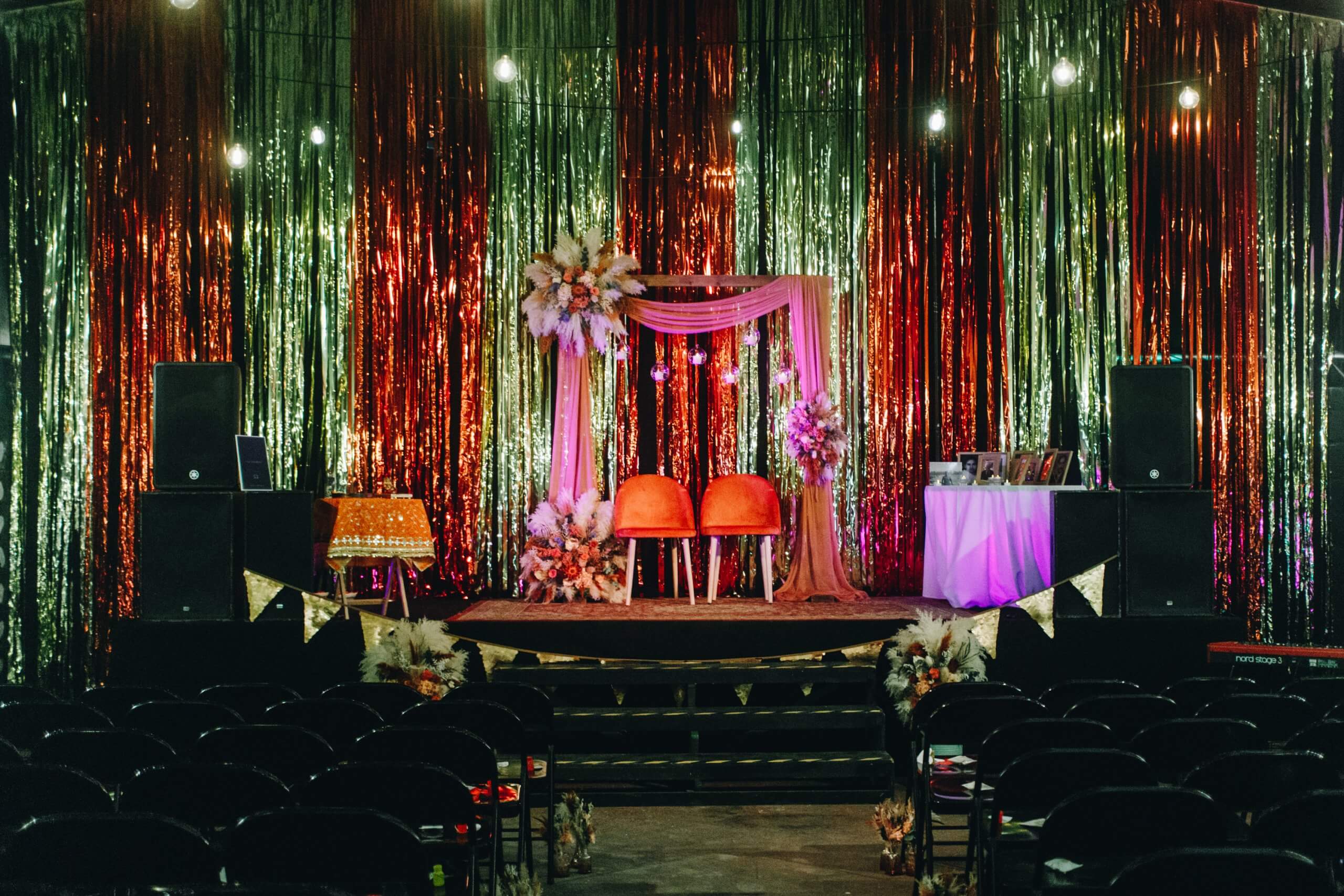 Fairfield Social Club wedding venue decorated for indian fusion wedding