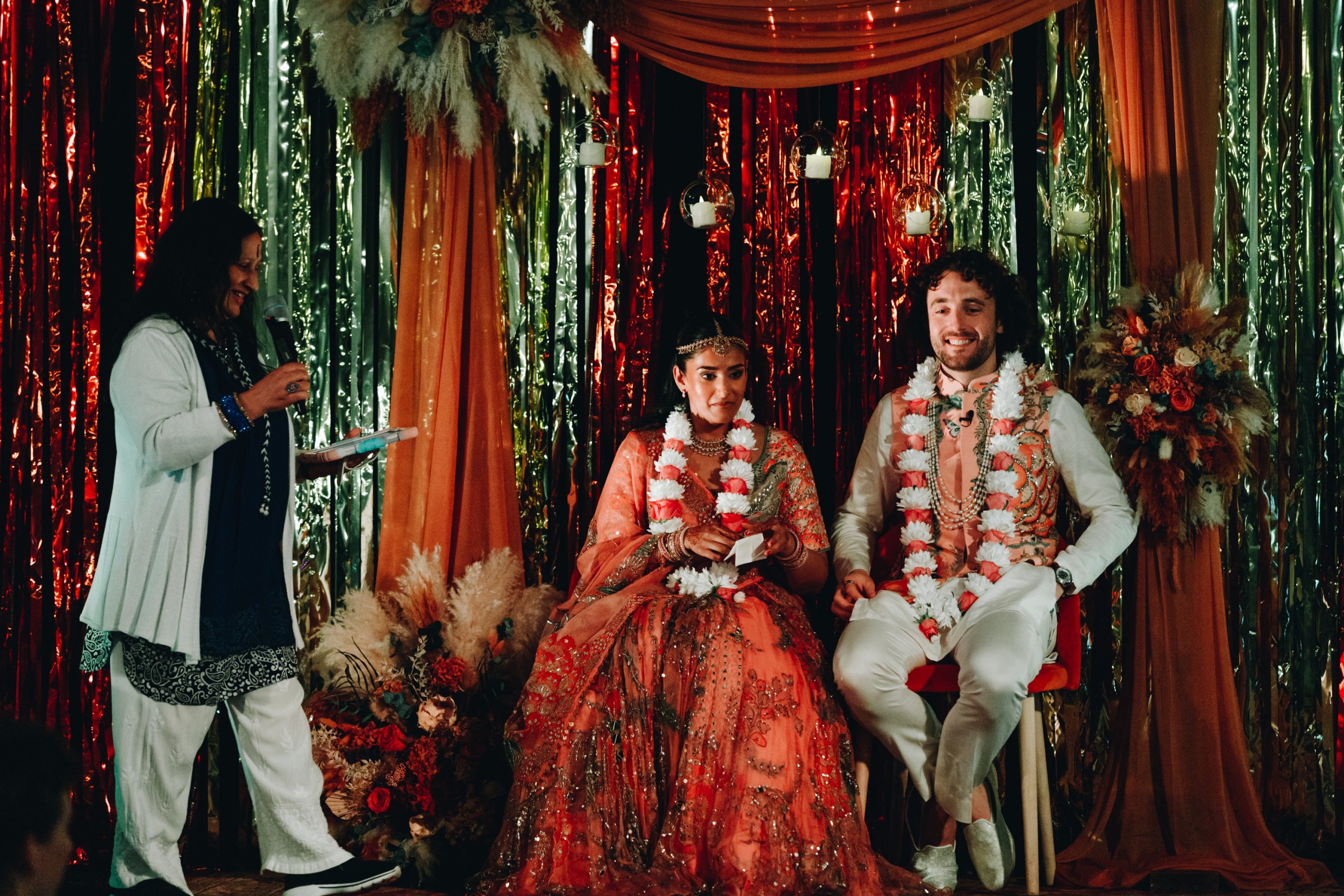 Jasmine and Will celebrating their multicultural wedding in Manchester