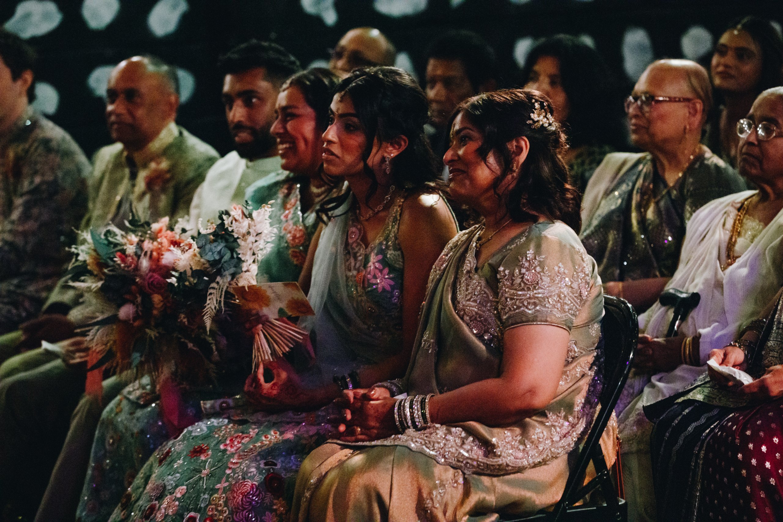 Emotional wedding ceremony moments with family and friends