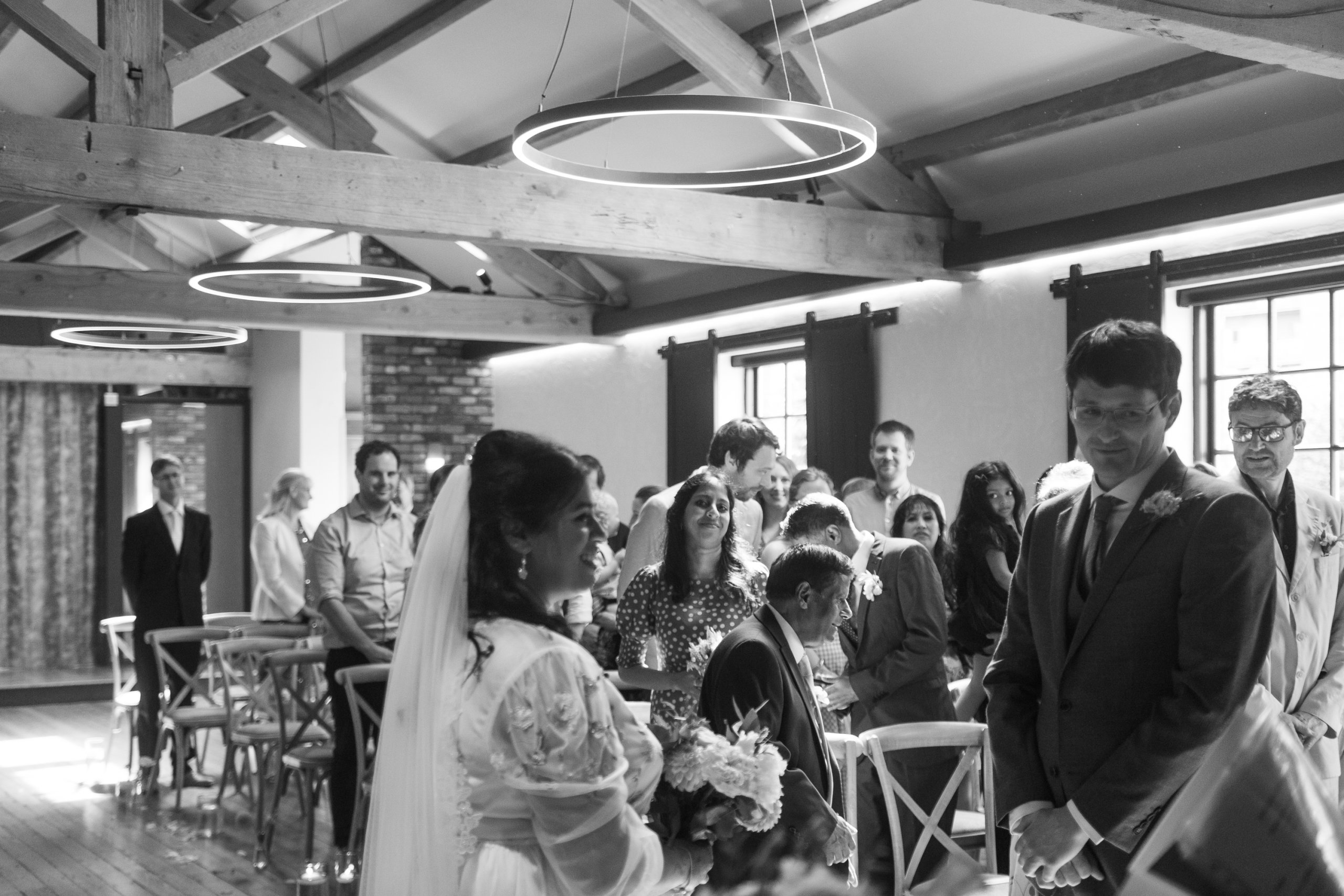 Emotional wedding ceremony in The Brindley Room at Castlefield Rooms