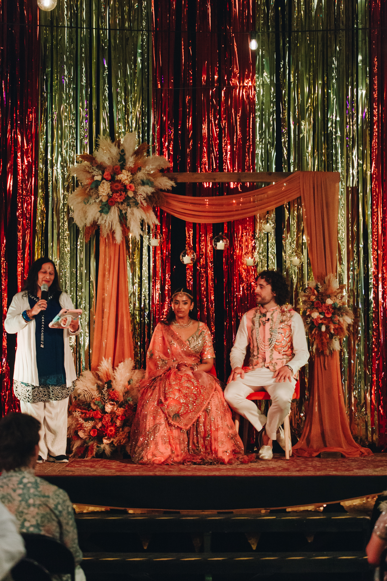 Bride and groom during wedding ceremony at Fairfield Social Club