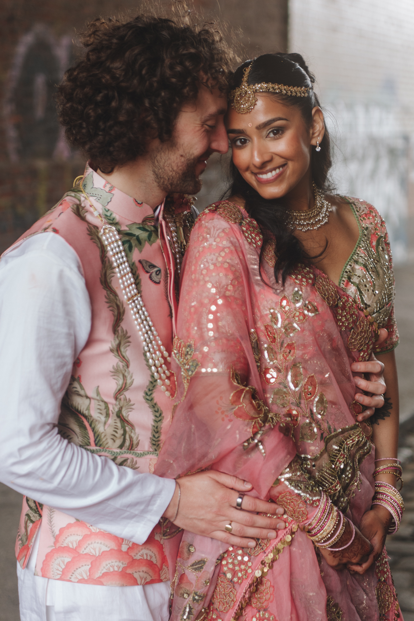 Multicultural couple portraits photographed naturally