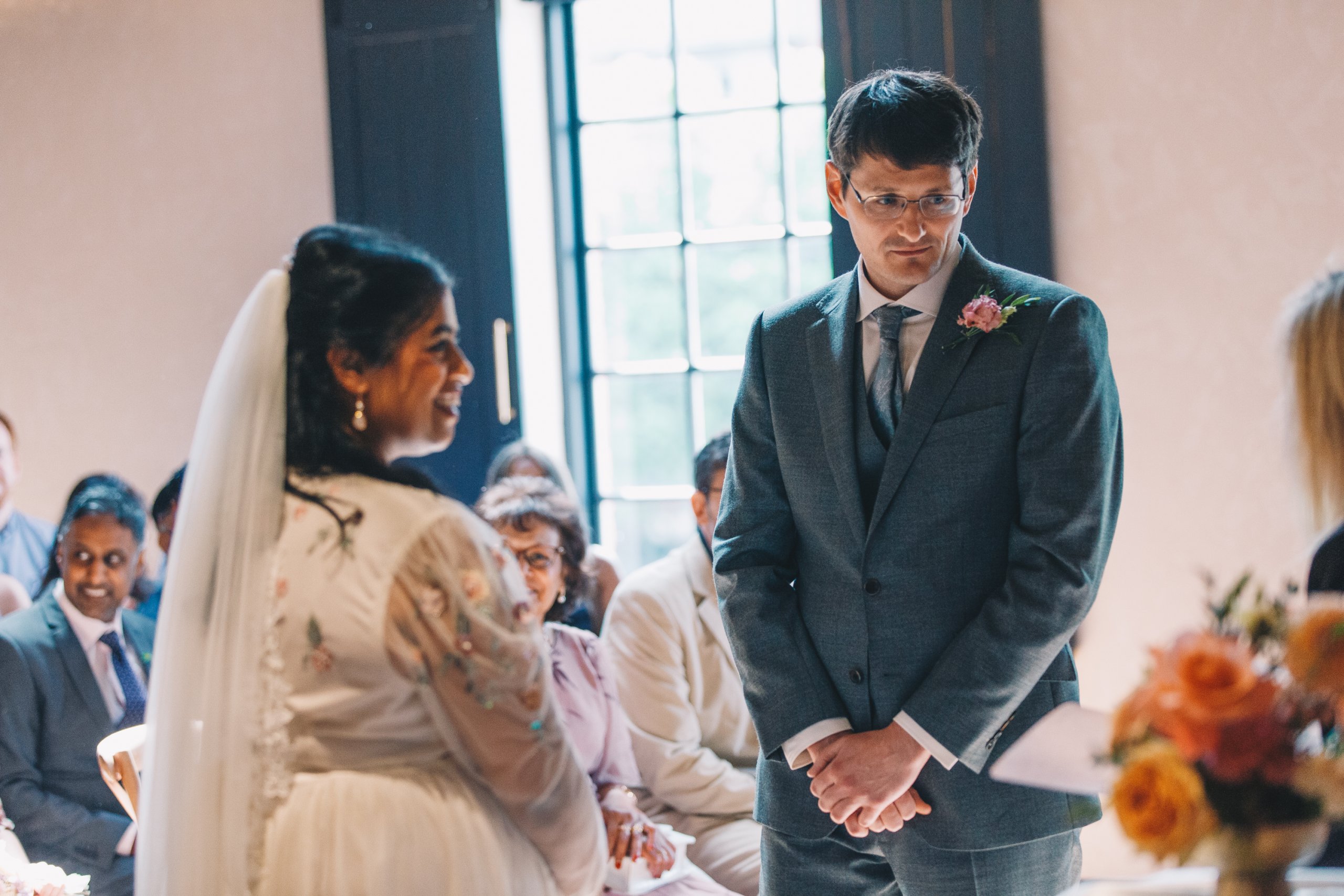 Wedding vows at The Castlefield Rooms Manchester