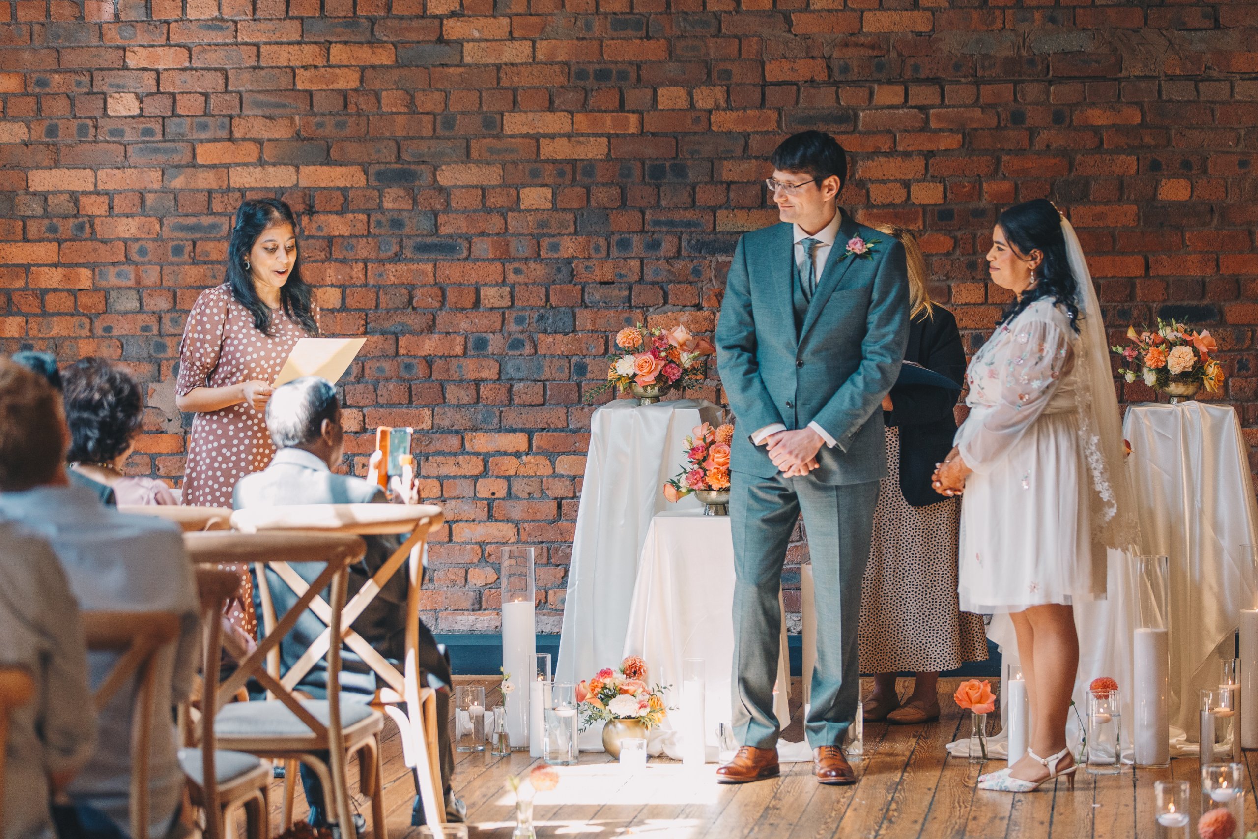 Wedding vows at The Castlefield Rooms Manchester