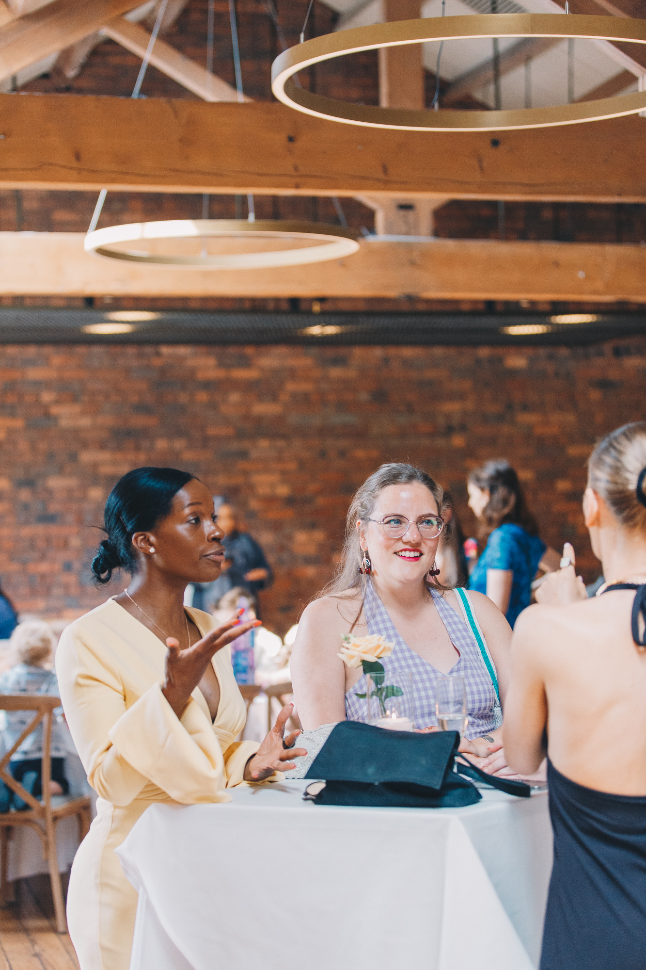 Guests celebrating during drinks reception at Castlefield Rooms