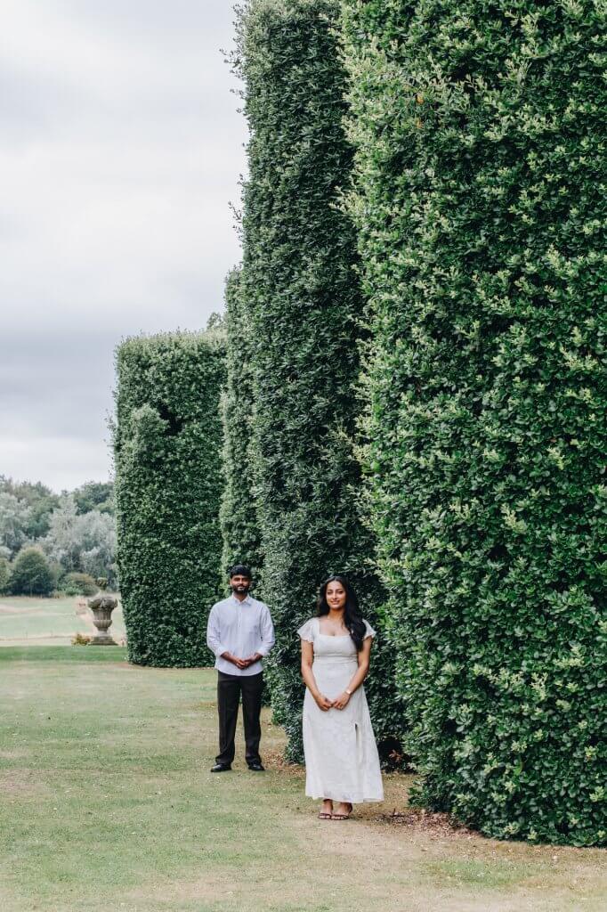 romantic proposal at Arley Hall Gardens