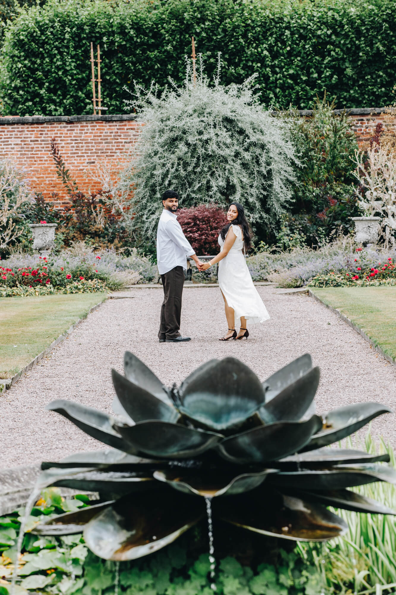 natural couple portraits at Arley Hall Gardens Cheshire
