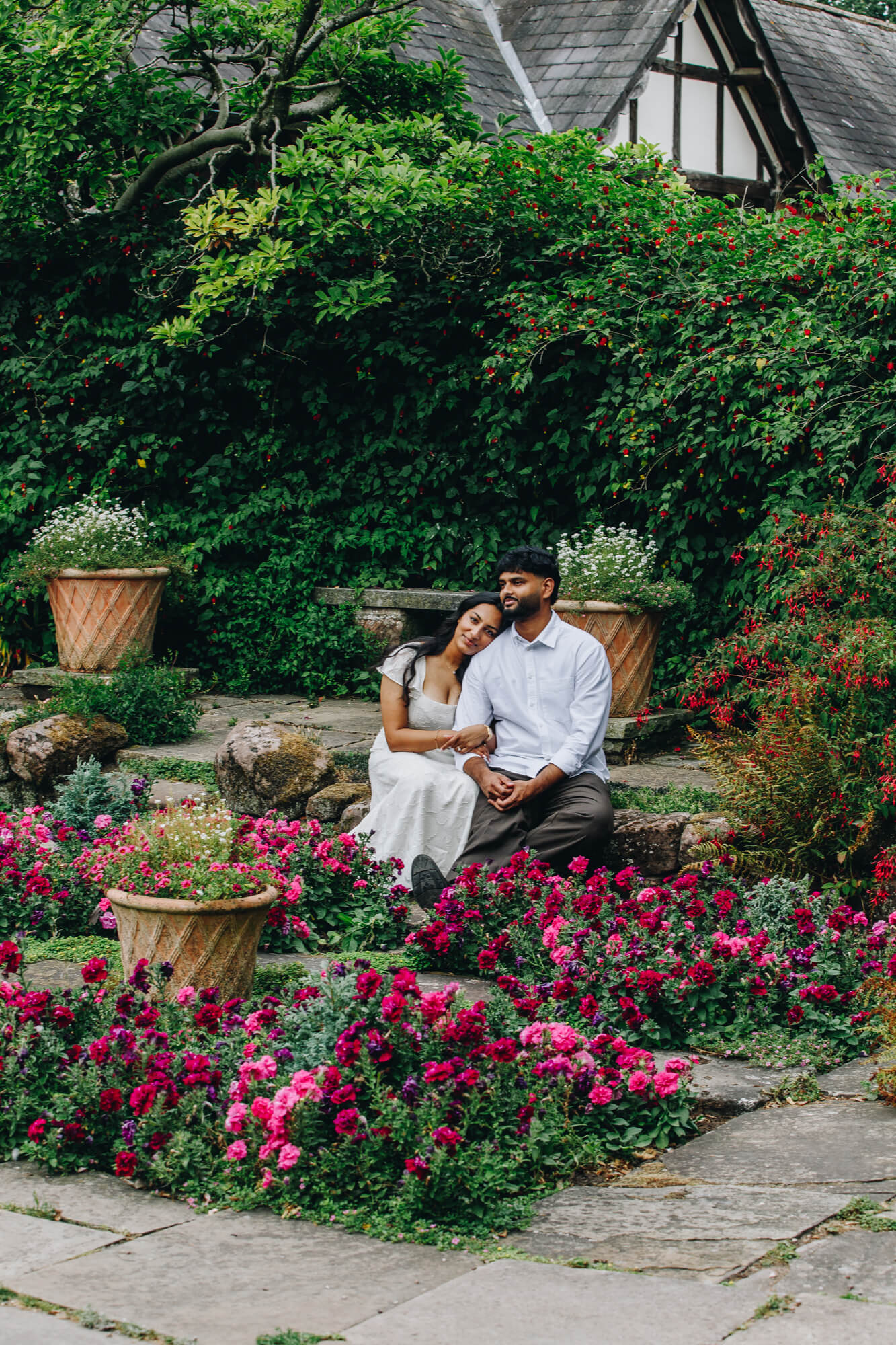 Cheshire engagement photography at Arley Hall Gardens