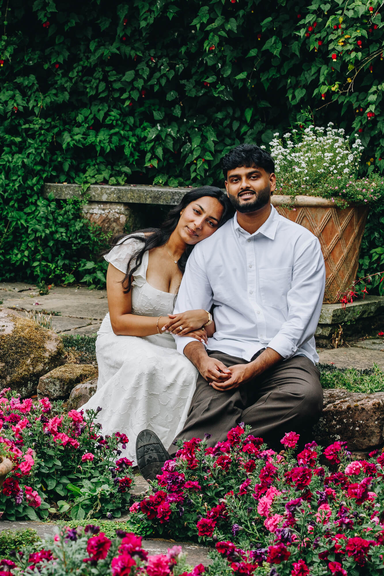 romantic couple portraits at Arley Hall Gardens