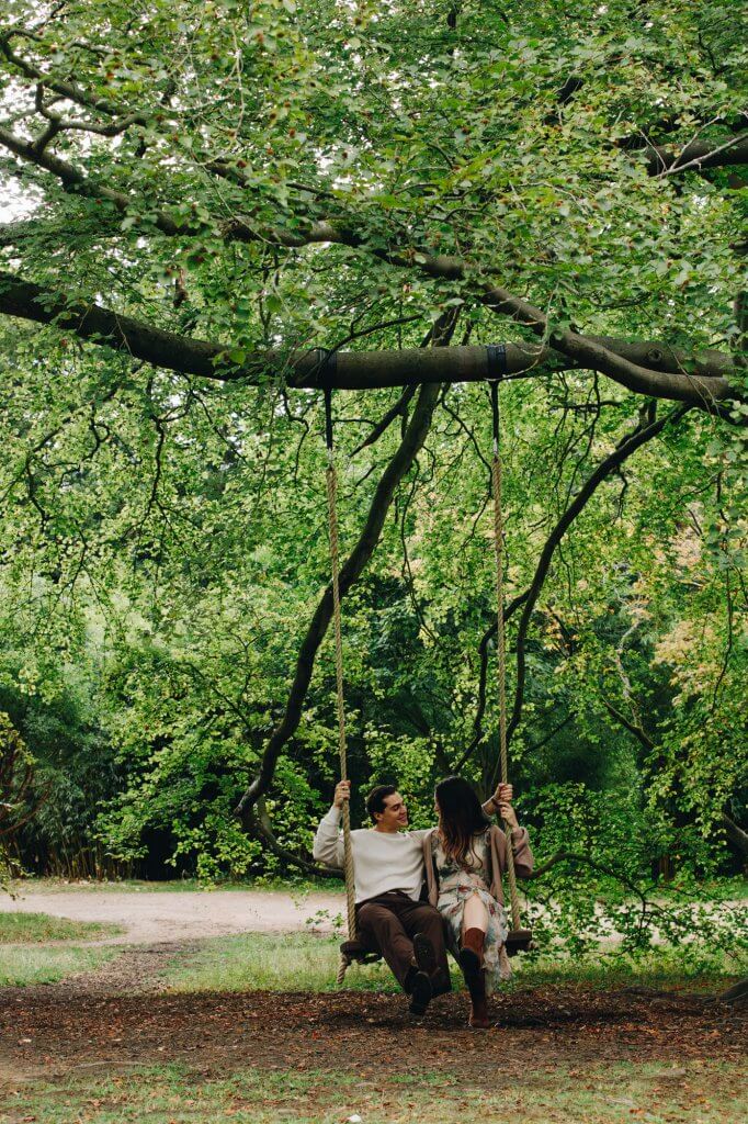 Daniella and Lucas enjoying their engagement session at Chatsworth House