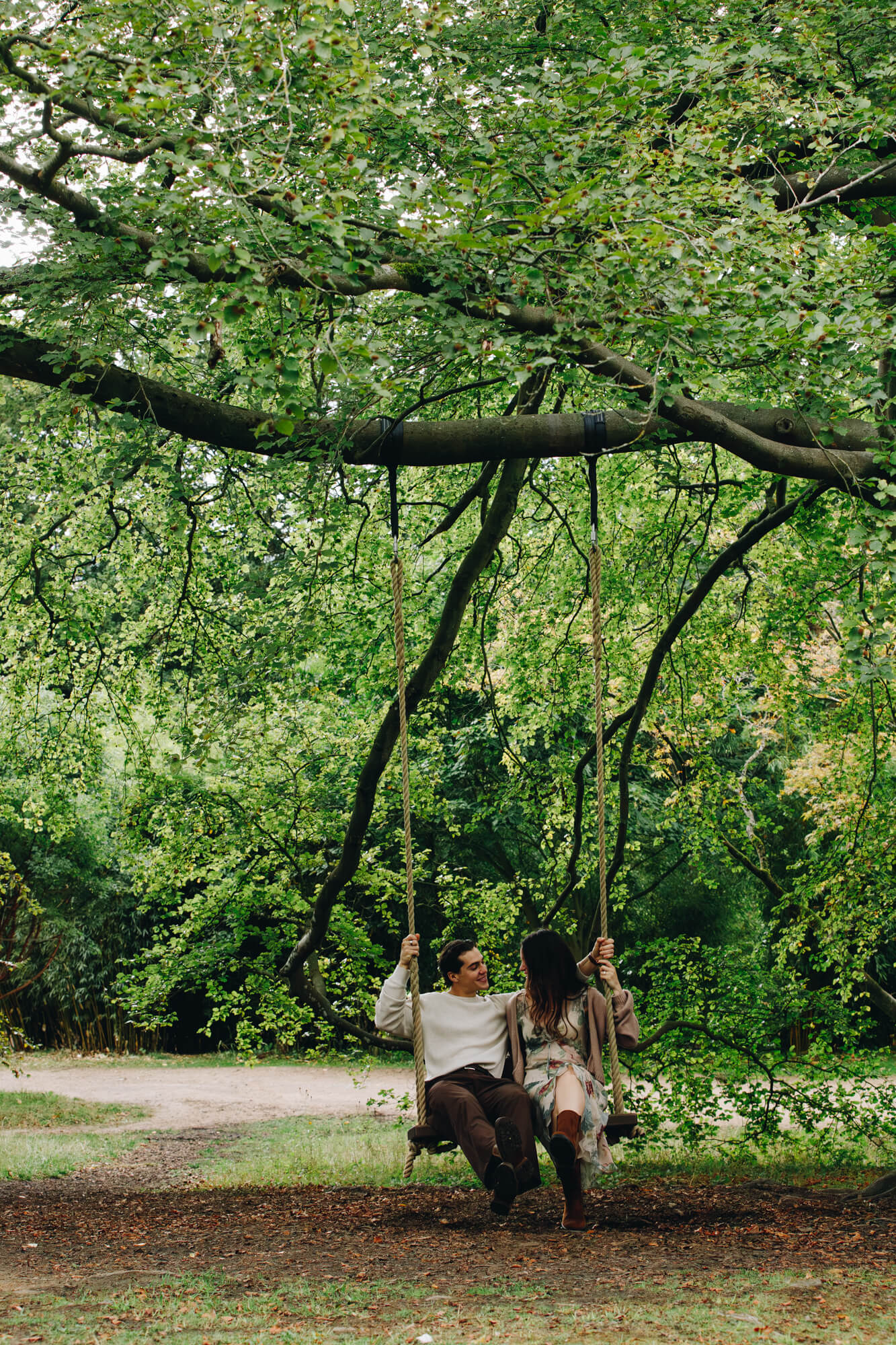 Daniella and Lucas enjoying their engagement session at Chatsworth House